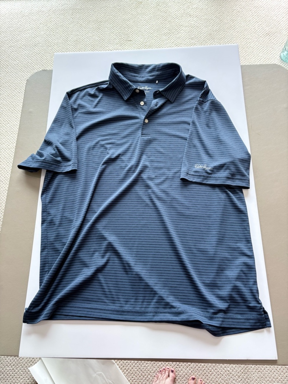 Walter Hagen Navy Striped Polo Shirt
